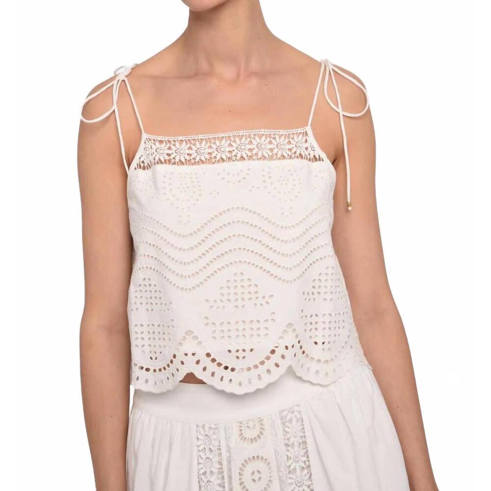 NEW LOVE THE LABEL ellie cami top in bright white